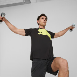 PUMA Train All Day Big Cat Trainingsshirt Herren 56 - puma black/yellow burst S