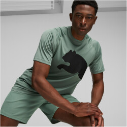 PUMA Train All Day Big Cat Trainingsshirt Herren 44 - eucalyptus/puma black S