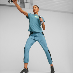 PUMA Fit Logo Ultrabreathe Trainingsshirt Damen 48 - bold blue/speed green XL