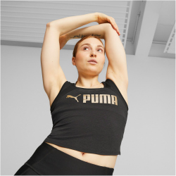 PUMA Fit Skimmer Trainings-Tanktop Damen 51 - puma black/puma gold XS