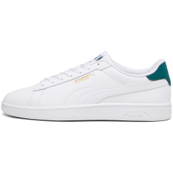 PUMA Smash 3.0 Leder-Sneaker 14 - PUMA white/malachite/PUMA gold 38.5