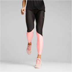 PUMA Run Key Item Ultraform High-Waist Fleece Lauftights Damen 56 - puma black/koral ice S