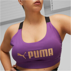 PUMA Mid Impact FIT Sport-BH Damen 99 - purple pop/puma gold XS