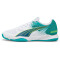 PUMA Attacourt Hallenschuhe 01 - PUMA white/ocean tropic/sparkling green/lime squeeze 45