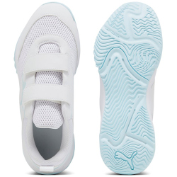 PUMA Varion II V Hallenschuhe mit Klettverschluss Kinder 04 - PUMA white/light aqua 29