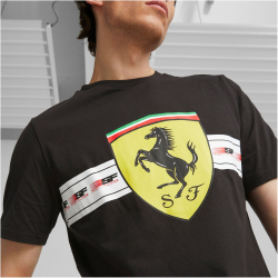 PUMA Ferrari Race Heritage Big Shield T-Shirt Herren 01 - puma black S