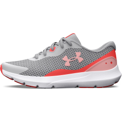 UNDER ARMOUR GGS Surge 3 Laufschuhe M&auml;dchen 107 - halo gray/venom red/pink fizz 37.5