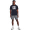 UNDER ARMOUR Essential Fleece Shorts Herren 012 - pitch gray medium heather/white L