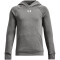 UNDER ARMOUR Rival Fleece Hoodie Jungen 025 - castlerock light heather/white XS (122-127 cm)