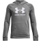 UNDER ARMOUR Rival Fleece Big Logo Hoodie Jungen 025 - castlerock light heather/white M (137-149 cm)