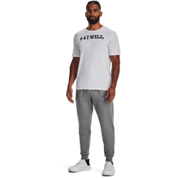 UNDER ARMOUR Rival Fleece Jogginghose Herren 025 - castlerock light heather/white L