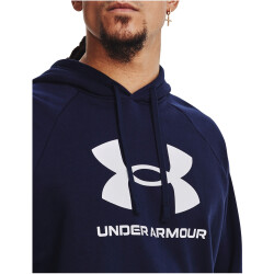 UNDER ARMOUR Rival Fleece Logo Hoodie Herren 410 - midnight navy/white XS
