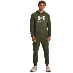 UNDER ARMOUR Rival Fleece Logo Hoodie Herren 390 - marine od green/white XL