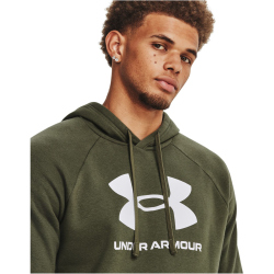 UNDER ARMOUR Rival Fleece Logo Hoodie Herren 390 - marine od green/white XXL