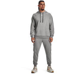 UNDER ARMOUR Rival Fleece Hoodie Herren 025 - castlerock light heather/white XL