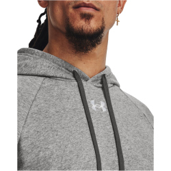 UNDER ARMOUR Rival Fleece Hoodie Herren 025 - castlerock light heather/white 3XL