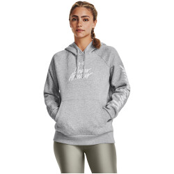 UNDER ARMOUR Rival Fleece Graphic Hoodie Damen 012 - mod gray light heather/white XS