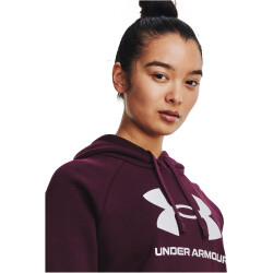 UNDER ARMOUR Rival Fleece Big Logo Hoodie Damen 600 - dark maroon/white XS
