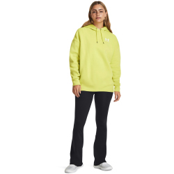 UNDER ARMOUR Essential OverSized Fleece Hoodie Damen 743 - lime yellow/white XS