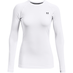 UNDER ARMOUR ColdGear Authentics langarm Sportshirt Damen 100 - white/black XL