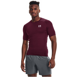 UNDER ARMOUR HeatGear kurzarm Funktionsshirt Herren 609 - maroon/white XL