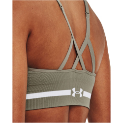 UNDER ARMOUR Seamless Low Long Sport-BH Damen 504 - grove green/white M