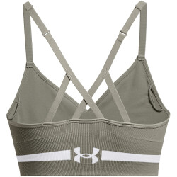 UNDER ARMOUR Seamless Low Long Sport-BH Damen 504 - grove green/white L