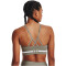 UNDER ARMOUR Seamless Low Long Sport-BH Damen 504 - grove green/white L