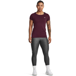 UNDER ARMOUR HeatGear Armour kurzarm Trainingsshirt Damen 600 - dark maroon/iridescent XS