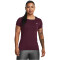 UNDER ARMOUR HeatGear Armour kurzarm Trainingsshirt Damen 600 - dark maroon/iridescent L
