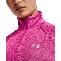 UNDER ARMOUR Tech 1/2-Zip langarm Sweatshirt Damen 652 - rebel pink/pink elixir/metallic silver XS
