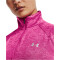 UNDER ARMOUR Tech 1/2-Zip langarm Sweatshirt Damen 652 - rebel pink/pink elixir/metallic silver XS