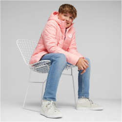 PUMA ESS Hooded Winterjacke Jungen 63 - peach smoothie 128