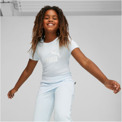 PUMA Essentials Logo T-Shirt M&auml;dchen 69 - icy blue 152