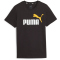 PUMA Ess+ Metallic 2 Col Logo T-Shirt Jungen 41 - PUMA black/yellow sizzle 116