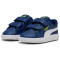 PUMA Smash 3.0 Leder-Sneaker mit Klettverschluss Baby 09 - persian blue/puma white/lime smash/cool mid gray 22