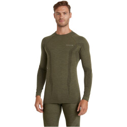 FALKE Wool Tech langarm Unterhemd Herren 7830 - olive S