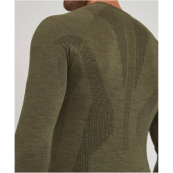 FALKE Wool Tech langarm Unterhemd Herren 7830 - olive S