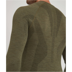 FALKE Wool Tech langarm Unterhemd Herren 7830 - olive XL