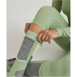 FALKE Maximum Warm Trend 3/4 Tights Damen 7378 - quiet green XS