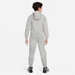 NIKE Sportswear Club Fleece Trainingsanzug Kinder 063 - dk grey heather/white XS (122-128 cm)