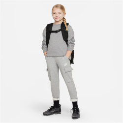 NIKE Sportswear Club Fleece Cargohose Kinder 063 - dk grey heather/base grey/white S (128-137 cm)