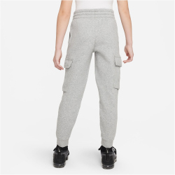 NIKE Sportswear Club Fleece Cargohose Kinder 063 - dk grey heather/base grey/white M (137-147 cm)