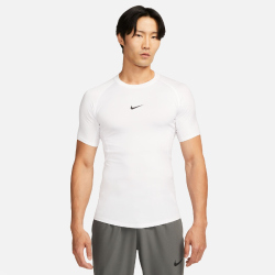 NIKE Pro Dri-FIT Tight kurzarm Fitnessshirt Herren 100 - white/black XXL