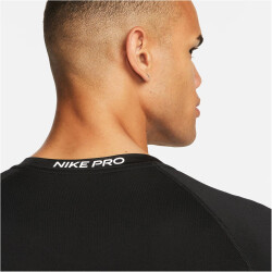 NIKE Pro Dri-FIT Tight kurzarm Fitnessshirt Herren 010 - black/white S