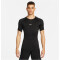 NIKE Pro Dri-FIT Tight kurzarm Fitnessshirt Herren 010 - black/white S