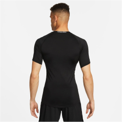 NIKE Pro Dri-FIT Tight kurzarm Fitnessshirt Herren 010 - black/white M