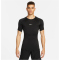 NIKE Pro Dri-FIT Tight kurzarm Fitnessshirt Herren 010 - black/white M