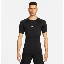 NIKE Pro Dri-FIT Tight kurzarm Fitnessshirt Herren 010 - black/white XL