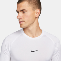 NIKE Pro Dri-FIT Tight langarm Funktionsshirt Herren 100 - white/black XXL